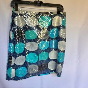 Ann Taylor Vibrant Sequin Mini Skirt Size 2
